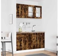 vidaXL Sideboard, K&uuml;chenschrank-Set mit Schubladen Lyon 4 pcs Ger&auml;ucherte...