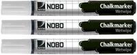 NOBO Whiteboard Marker Kreidemarker Rundspitze 3 St&uuml;ck wei&szlig;