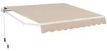 COSTWAY Gelenkarmmarkise 300x250cm mit Handkurbel, f&uuml;r Balkon beige|wei&szlig; 250...