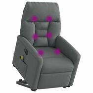 vidaXL Sessel Elektrischer Massagesessel mit Aufstehhilfe Dunkelgrau Stoff...