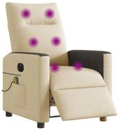 vidaXL Sessel Massagesessel Elektrisch Creme Stoff (1-St)
