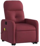 vidaXL Sessel Massagesessel mit Aufstehhilfe Weinrot Stoff (1-St)