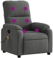 vidaXL Sessel Massage-Relaxsessel, dunkelgrau, Mikrofaserstoff (1-St)