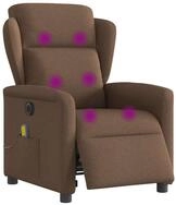 vidaXL Sessel Massagesessel Elektrisch Braun Stoff (1-St)