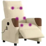 vidaXL Sessel Massagesessel Elektrisch Creme Stoff (1-St)