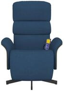 vidaXL Massagesessel, Massagesessel mit Fu&szlig;teil Blau Stoff