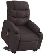 vidaXL Sessel Massagesessel mit Aufstehhilfe Dunkelbraun Stoff (1-St)