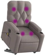 vidaXL Sessel Elektrischer Massagesessel mit Aufstehhilfe Taupe Stoff (1-St)