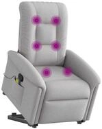 vidaXL Sessel Massagesessel mit Aufstehhilfe Wolkengrau Stoff (1-St)