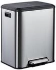 relaxdays M&uuml;lltrennsystem M&uuml;lleimer mit 2 F&auml;chern 2 x 15 Liter, silber
