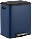 relaxdays M&uuml;lltrennsystem M&uuml;lleimer mit 2 F&auml;chern 2 x 15 Liter, blau