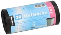 PAPSTAR M&uuml;llbeutel M&uuml;lls&auml;cke, HDPE 70 l 100 cm x 58 cm schwarz 23 my 500 Stk