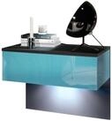 Vladon Nachttisch Sleep (Nachttischschrank, mit Schublade zur Wandmontage), Schwarz