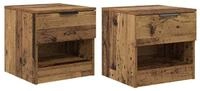 vidaXL Bett Bettschrank 2 pcs Altholz 40 x 39 x 40 cm Holzwerkstoff (2-tlg)