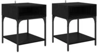 vidaXL Nachttisch Nachttisch 2 pcs Schwarz Eichen-Optik 40 x 40 x 50 cm (2-St)