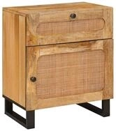 vidaXL Nachttisch Nachttisch Natur 50 x 33 x 60 cm Massivholz (1-St)