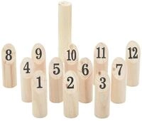 vidaXL Spielzeug-Gartenset 13-tlg. Kubb-Spielset mit Tragetasche Massivholz...