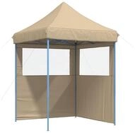 vidaXL Partyzelt Partyzelt Faltbar Pop-Up mit 2 Seitenteilen Beige