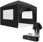 Zelsius Faltpavillon Faltbarer Pavillon 3x3 m mit Seitenw&auml;nden, Schwarz,...