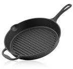 BBQ-Toro Bratpfanne Gusseisen preseasoned, &Oslash; 34 cm, Mit Griff+Stiel und 2