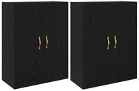 vidaXL H&auml;ngeschrank Wandschrank 2 Stk. Schwarz Eichen-Optik 69,5 x 34 x 90 cm...