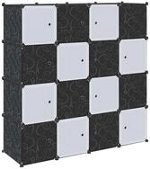 vidaXL Stoffschrank Regalsystem mit 16 W&uuml;rfeln und Aufh&auml;ngestangen PP (16-St)