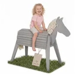 roba&reg; Holzpferd Outdoor- & Voltigierpferd grau 50 cm x 126 cm x 105 cm