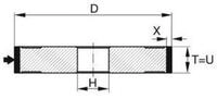 TYROLIT Schleifscheibe TYROLIT CBN-Teller-Schleifscheibe DxTxH (mm), 100x10x20,...