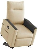 vidaXL Sessel Relaxsessel mit Aufstehhilfe Creme Stoff (1-St)