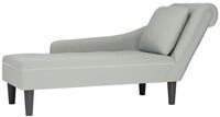 vidaXL Chaiselongue Chaiselongue mit Kissen und Rechter Armlehne Hellgrau Samt,...