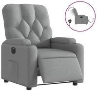 vidaXL Relaxsessel, Sessel Elektrisch Hellgrau Stoff