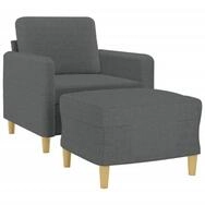 vidaXL Sofa Sessel mit Hocker Dunkelgrau 60 cm Stoff