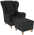 Supellex Ohrensessel Sofia Relaxsessel mit Hocker &ndash; Texas Anthrazit