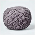 Homescapes Pouf Gro&szlig;er geh&auml;kelter Pouf, grau, 40 x 50 cm grau 50 cm x 40 cm