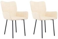 vidaXL Esszimmerstuhl Esszimmerst&uuml;hle 2 Stk. Creme Samt (2 St)