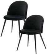 ebuy24 Esszimmerstuhl 2er Set Skagen Esszimmerstuhl velour schwarz. (2 St)