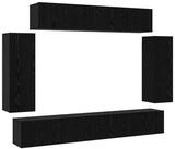 vidaXL TV-Schrank TV-Schrankset 6 pcs Schwarz Eichen-Optik 100 x 30 x 30 cm...