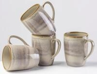 Gipfelst&uuml;ck Becher Nebelwald, 4-tlg., Steinzeug, Scandi-Style, Reaktivglasur,...