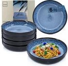 S&Auml;NGER Teller Set Aruba, (6 St), Pastaschalen Set, Steingut, schwarz, Handmade,