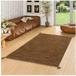 Pergamon Wollteppich Natur Teppich Kelim Prico, Rechteckig, H&ouml;he: 8 mm braun 170 cm