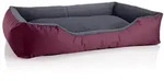 BedDog Tierbett Hundebett TEDDY mit Rand, Bezug abnehmbar grau|rot 85 cm x 120...