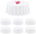 LuxusKollektion Tischdecke Polyester Runde Tischdecken 90 Zoll Wei&szlig; 6er Pack