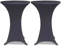 vidaXL Hussen-Set Tischhusse Stretchhusse 2 Stk 70 cm Anthrazit