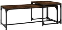 vidaXL Ablagetisch, Couchtische 2 Stk. R&auml;uchereiche Holzwerkstoff