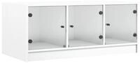 vidaXL Couchtisch Couchtisch mit Glast&uuml;ren Wei&szlig; 102x50x42 cm (1-St)