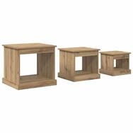 vidaXL Couchtisch, Couchtisch 3 pcs Artisan-Eiche Holzwerkstoff