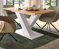 Inn.Furn Esstisch Home-X (K&uuml;chentisch in wei&szlig; mit Eiche, 150 x 90 cm,...