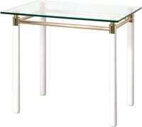 HAKU Beistelltisch Beistelltisch Massiv wei&szlig;-Sofatisch Sicherheitsglas-B 60xH 54xT
