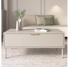 Selsey Couchtisch VENA, Couchtisch in Kaschmirgrau mit goldenen Griffen, 100x50...