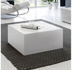 FINEBUY Couchtisch FB42990 MONOBLOC Holztisch Wei&szlig; 60 cm Wohnzimmertisch...